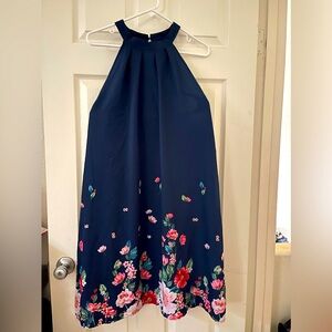 Temu Plus Size Casual Tank Dress with Floral Bottom